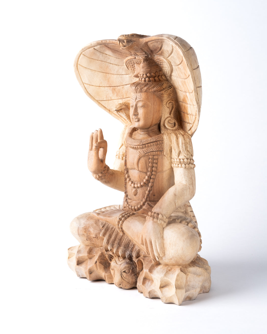 Estatua de madera natural de samán Buda 40 cm