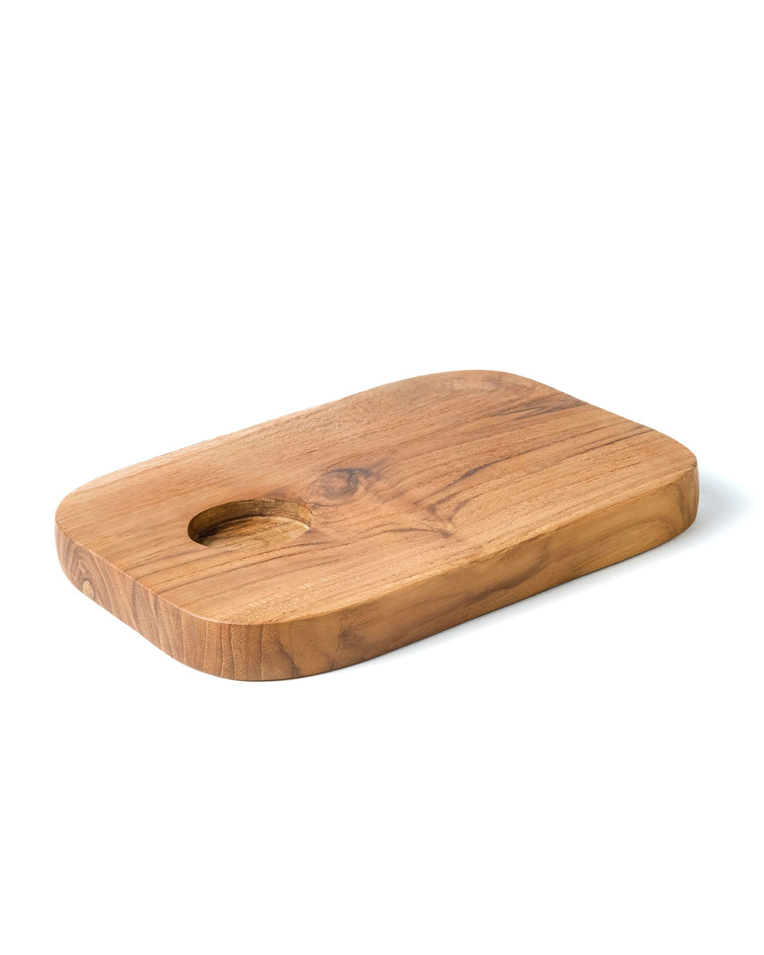 Tabla para servir de madera teca,  altura 2 cm largo 20 cm profundidad 15 cm, porta taza Gresik