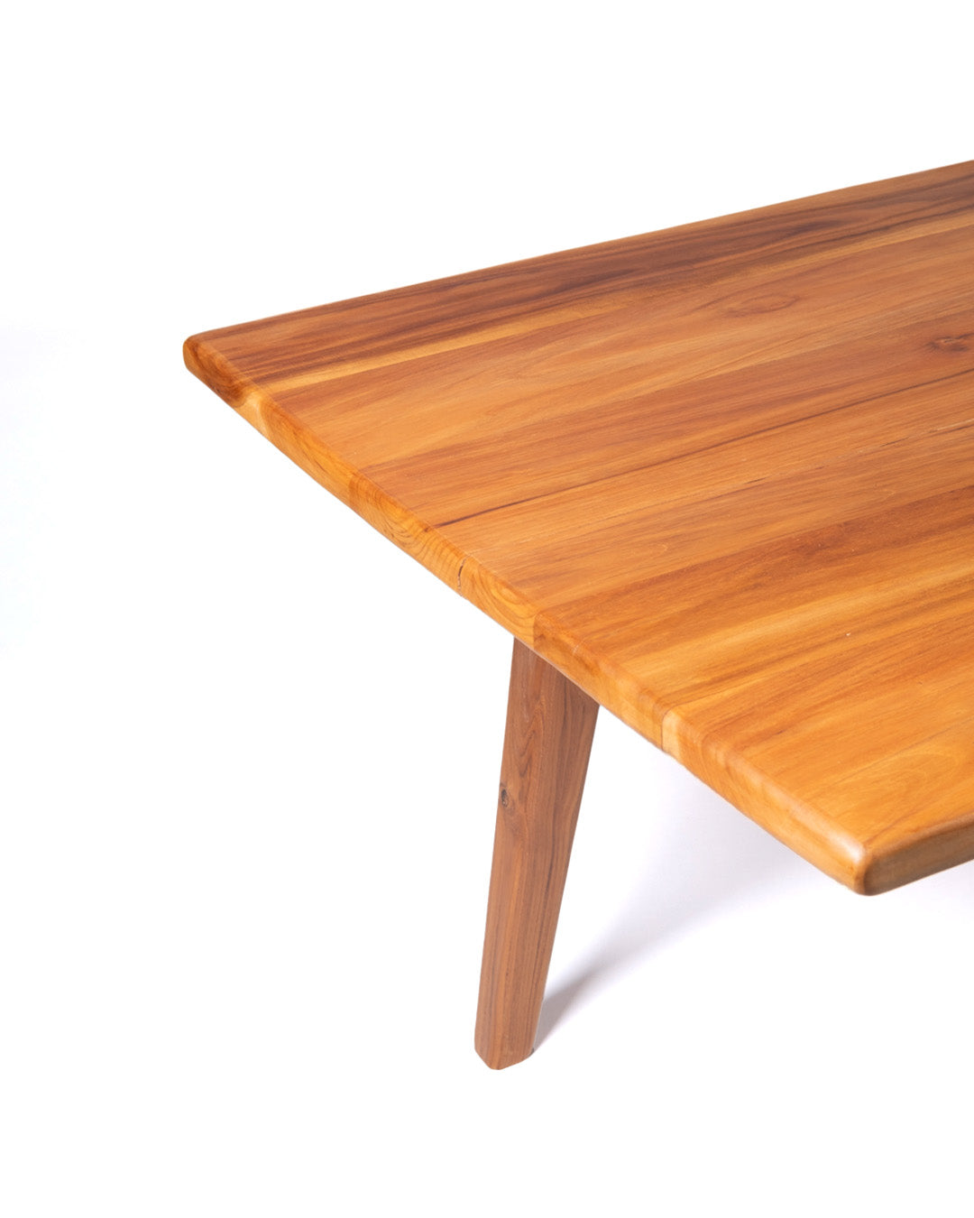 Mesa de comedor de madera maciza natural de teca Sedoa rectangular, hecha a mano con acabado natural, origen Indonesia