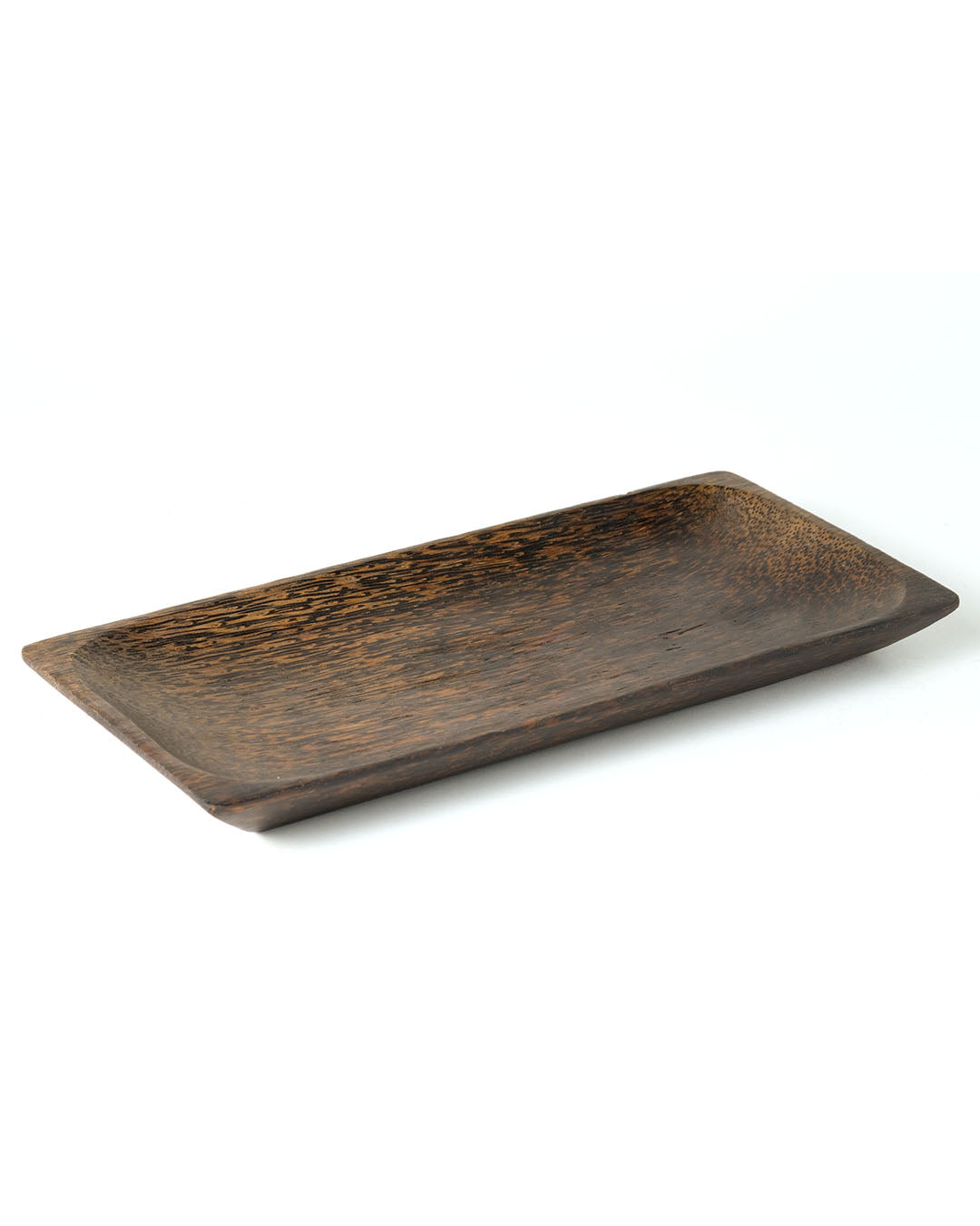 Plato de servir de madera de palmera Nunukan, realizado en Indonesia por artesanos, altura 2,5 cm largo 30 cm profundidad 15 cm.