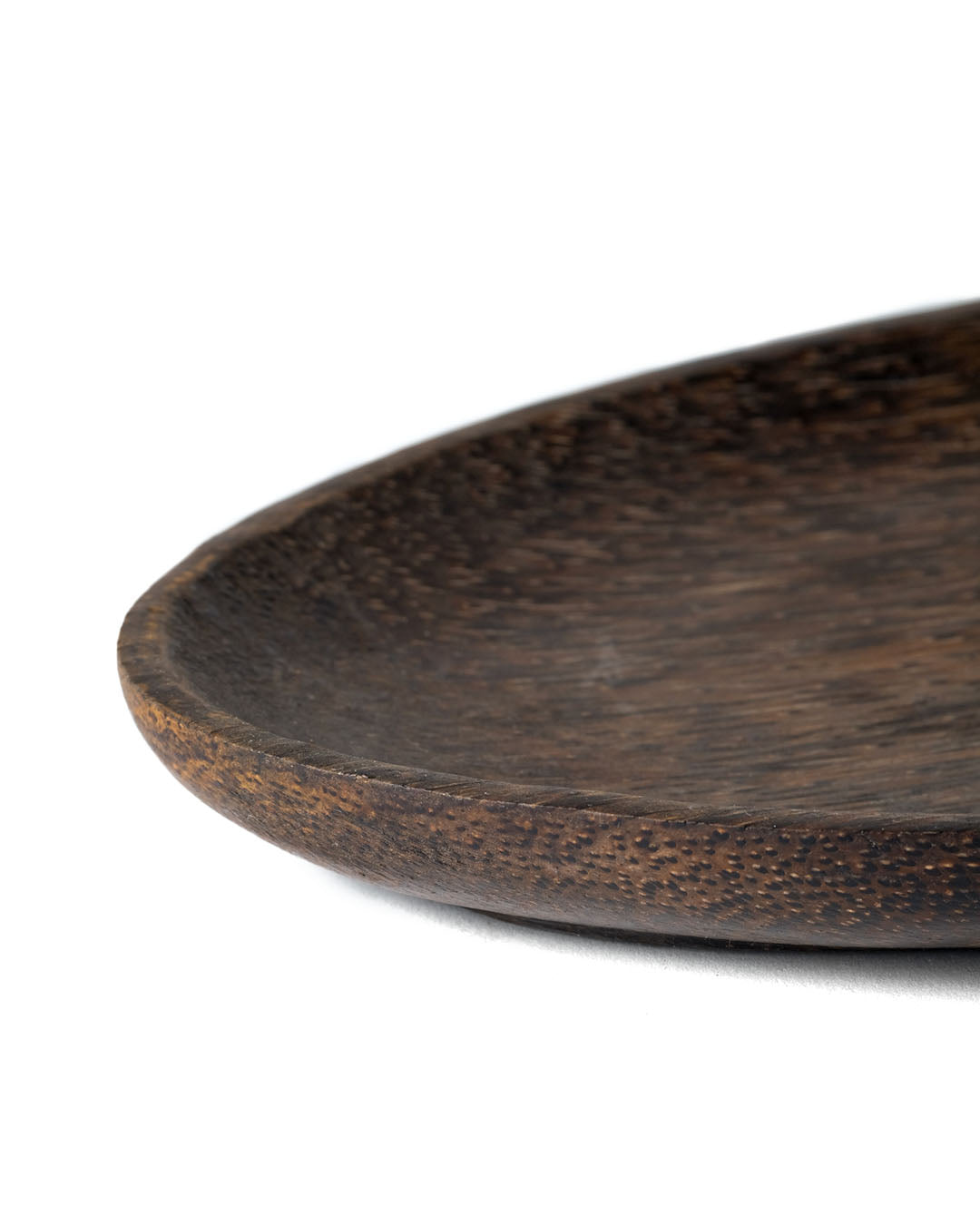 Plato de servir de madera de palmera oval Merauke, hecho a mano en Indonesia,  altura 2,5 cm largo 30 cm profundidad 15 cm.