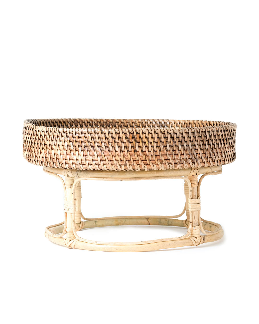 Rattan tray with Cimahi stand