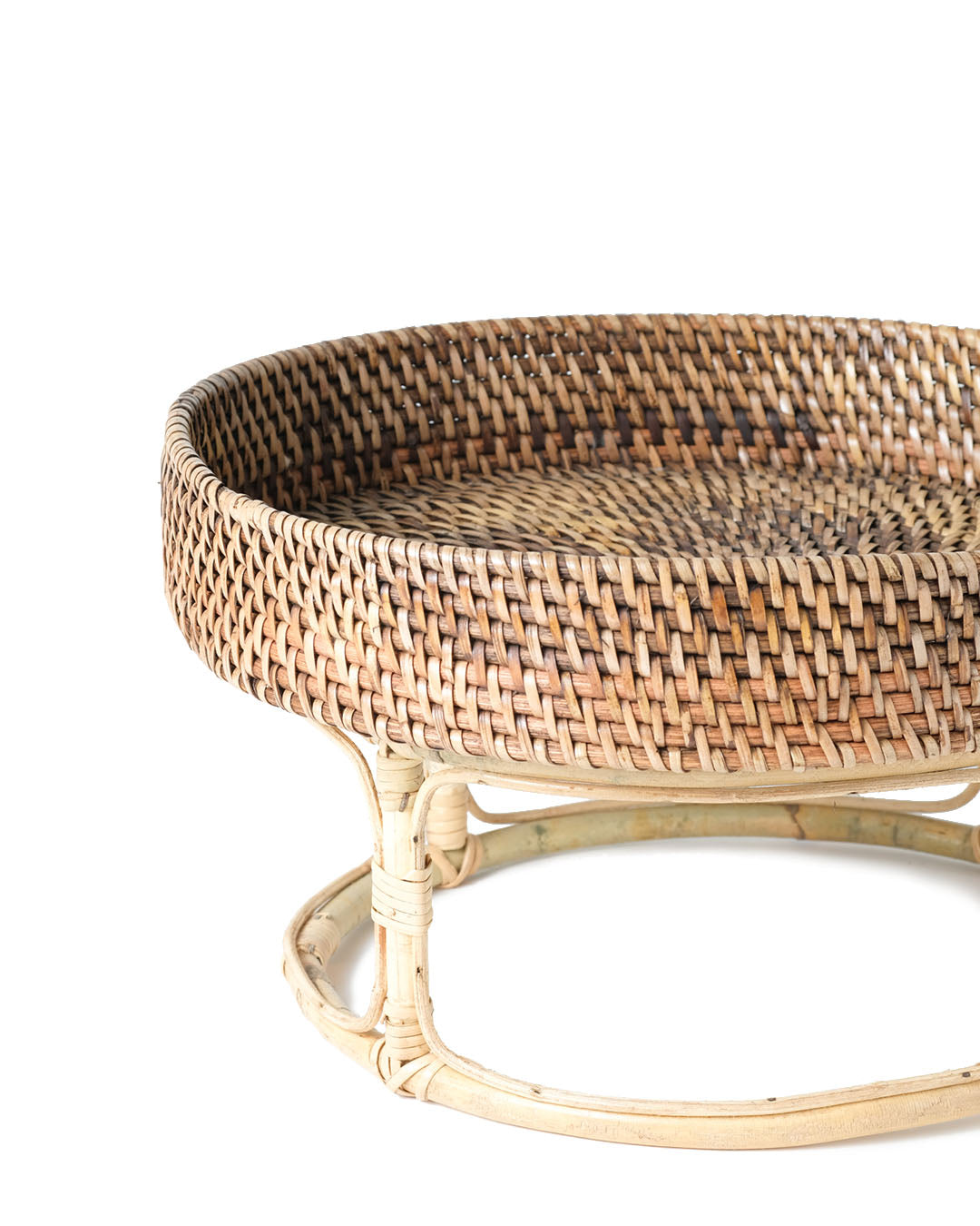 Rattan tray with Cimahi stand