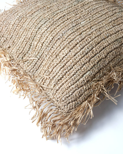Funda de almohadón de rafia natural Kai Besa