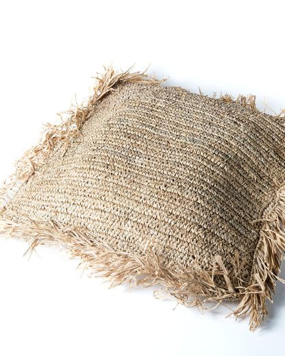 Funda de almohadón de rafia natural Kai Besa