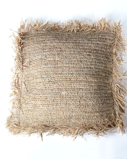 Funda de almohadón de rafia natural Kai Besa