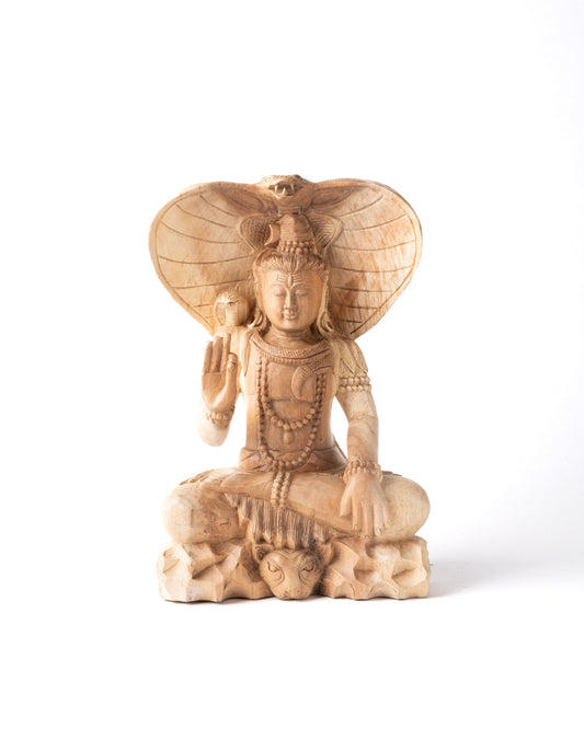 Estatua de madera natural de samán Buda 40 cm
