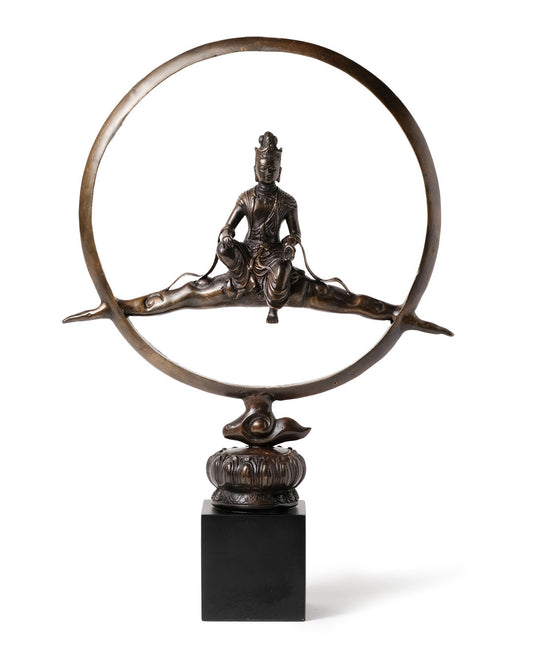 Estatua de bronce Buda Bhumi-sparsa