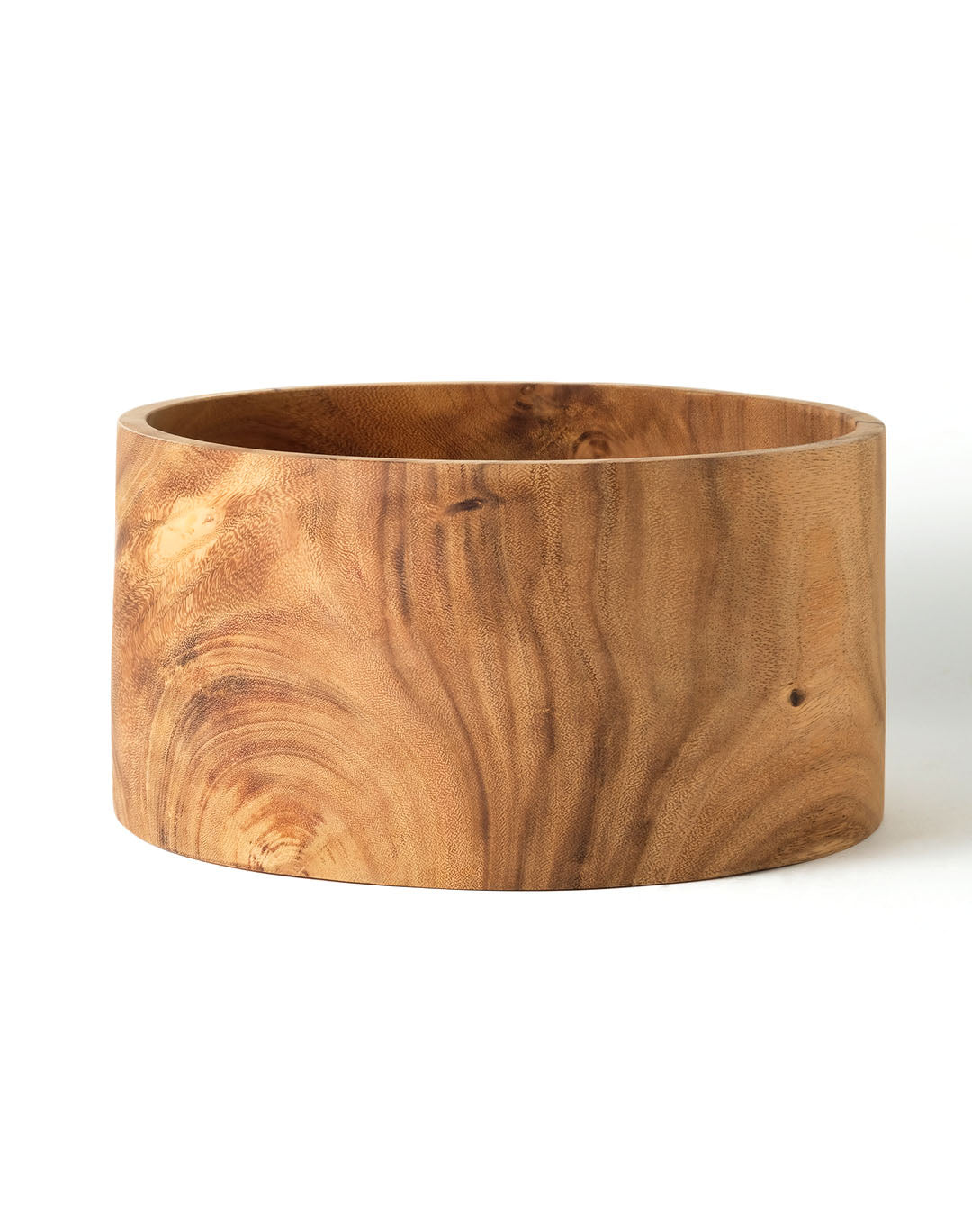 Bowl de madera maciza de saman 100% natural Lombok, acabado natural, hecho a mano, redondo, 3 medidas, fabricado en Indonesia