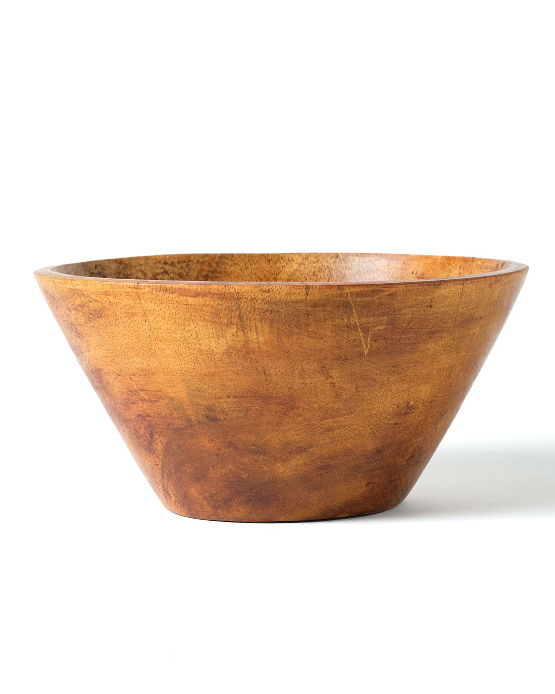 Bowl de madera maciza de teca natural Bandowoso, forma cónica, acabado natural,  hecho a mano, 2 medidas, hecho en Indonesia