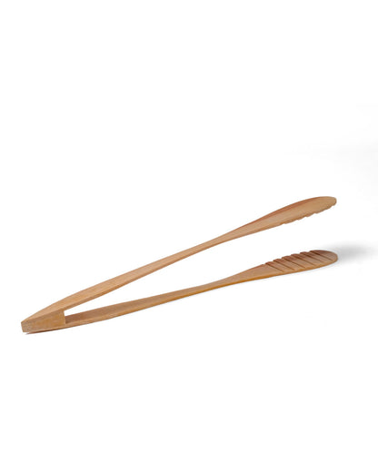 Pinza de cocina de madera natural de sawo Damar, hecho a mano,  altura 6 cm largo 28 cm, fabricado en Indonesia