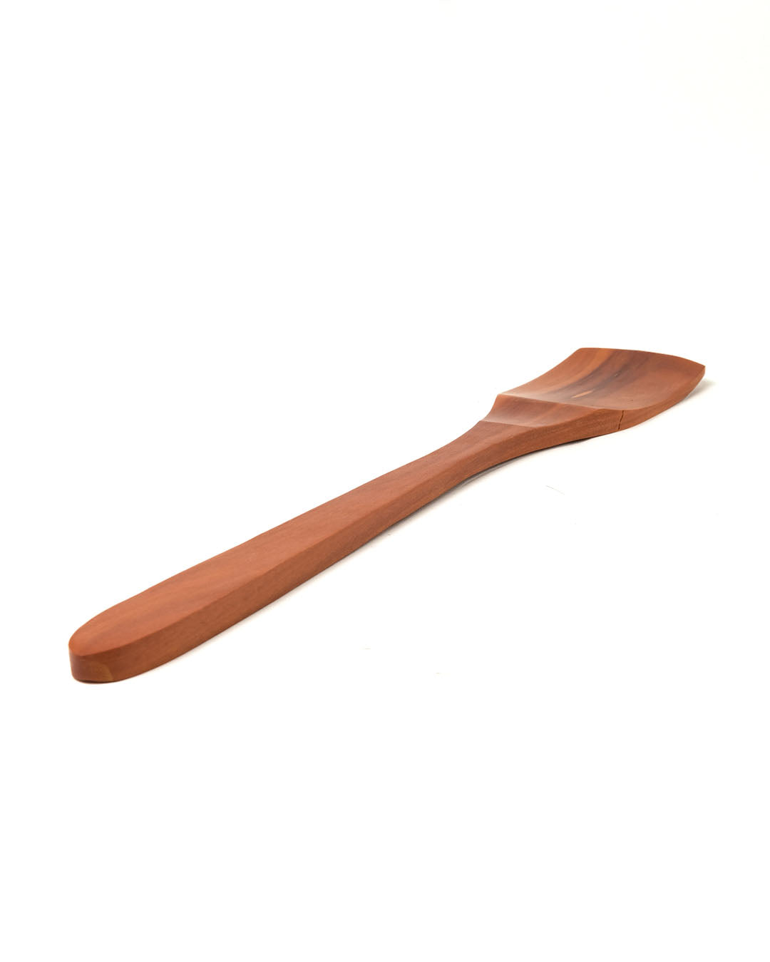 Espátula de cocina de madera natural de Sawo hecha a mano por artesanos con acabado natural, largo 36 cm ancho 5,5 cm,  fabricada en Indonesia