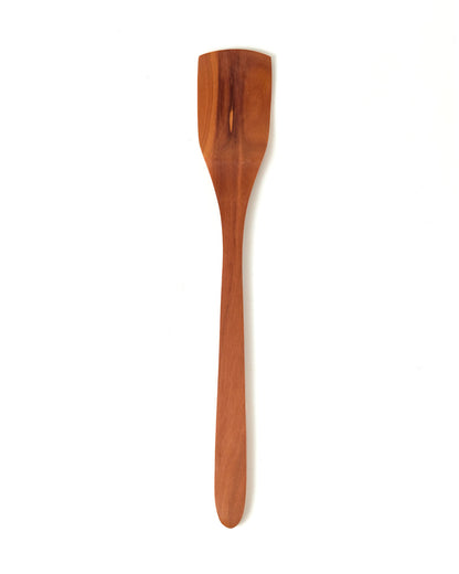 Espátula de cocina de madera natural de Sawo hecha a mano por artesanos con acabado natural, largo 36 cm ancho 5,5 cm,  fabricada en Indonesia