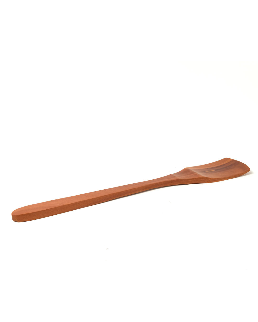 Espátula de cocina de madera natural de Sawo hecha a mano por artesanos con acabado natural, largo 36 cm ancho 5,5 cm,  fabricada en Indonesia