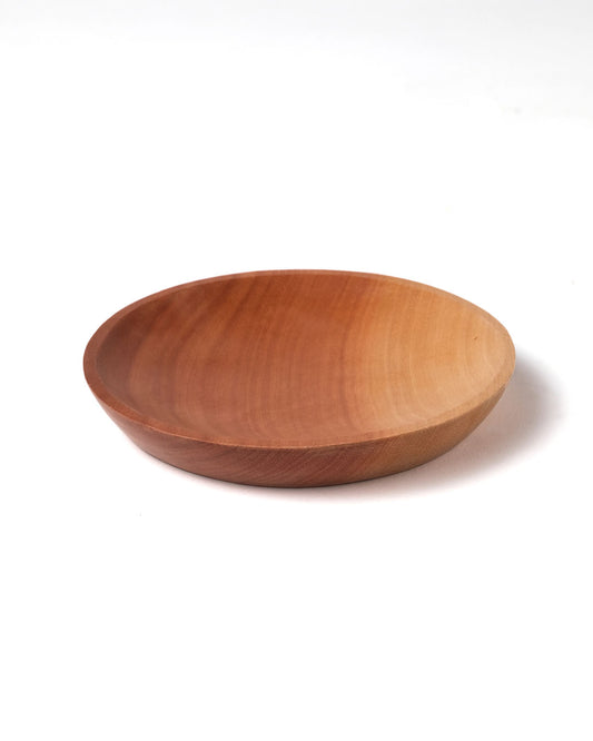 Plato para servir de madera de Sawo Nais, echo a mano por artesanos de Indonesia, altura 1 cm Ø 10 cm