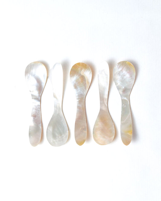 Pack of 5 mother-of-pearl spoons