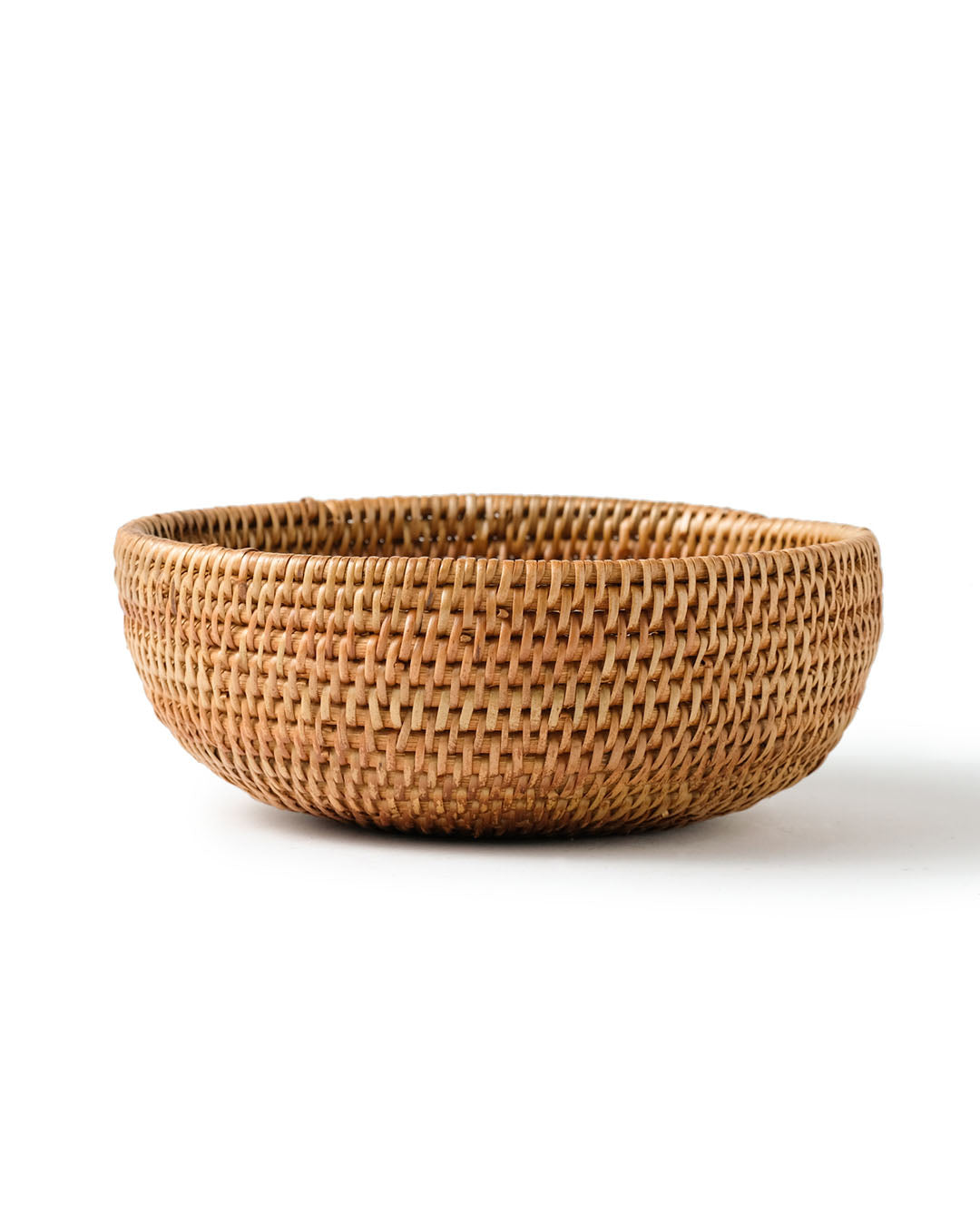 Cesta de ratán 100% natural Saparua decorativa redonda, hecho a mano artesanal, acabado natural de 15 cm de diámetro fabricado en Indonesia