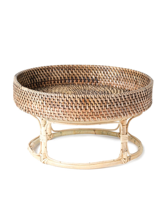 Rattan tray with Cimahi stand