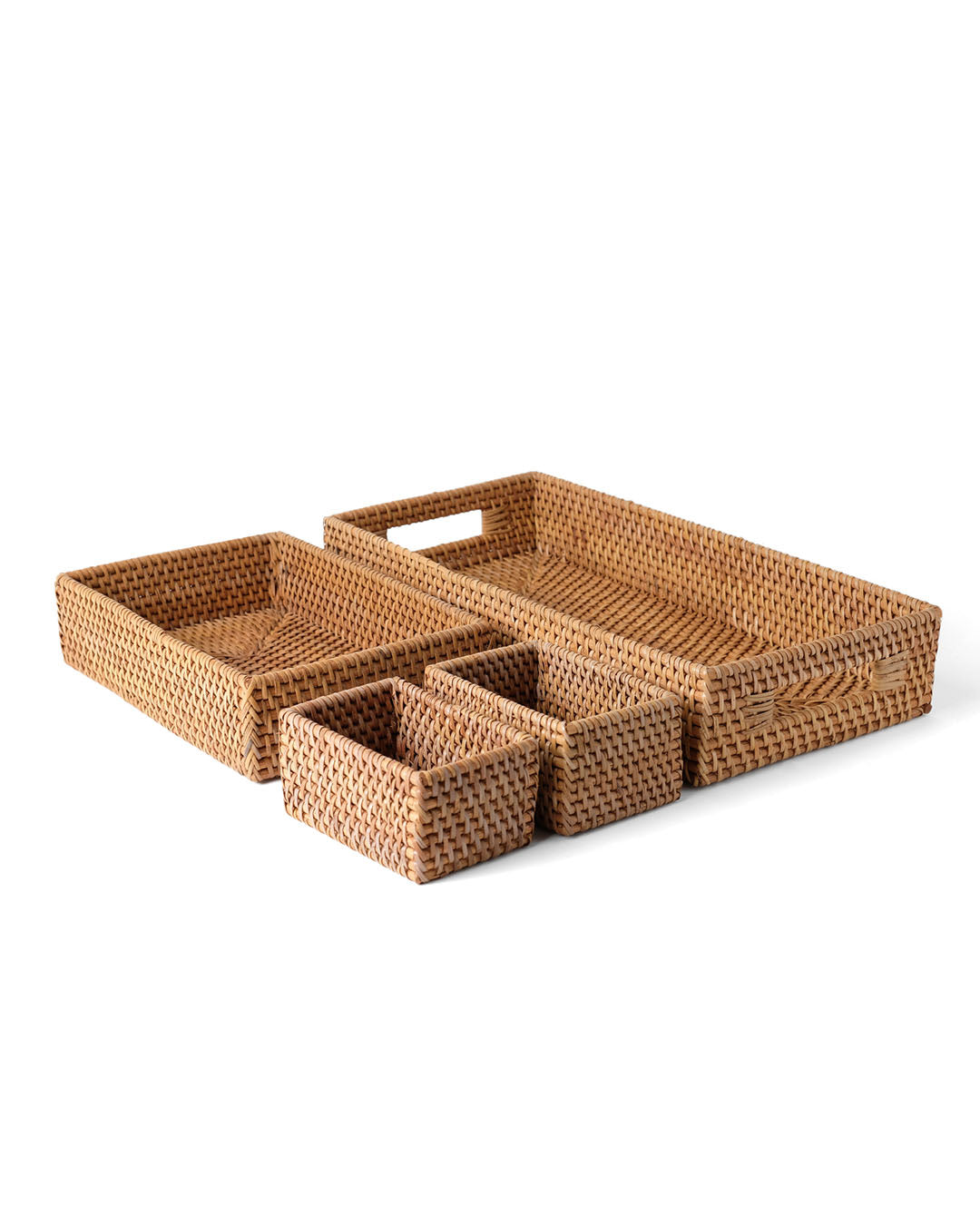 Set of 4 Siberut rattan trays